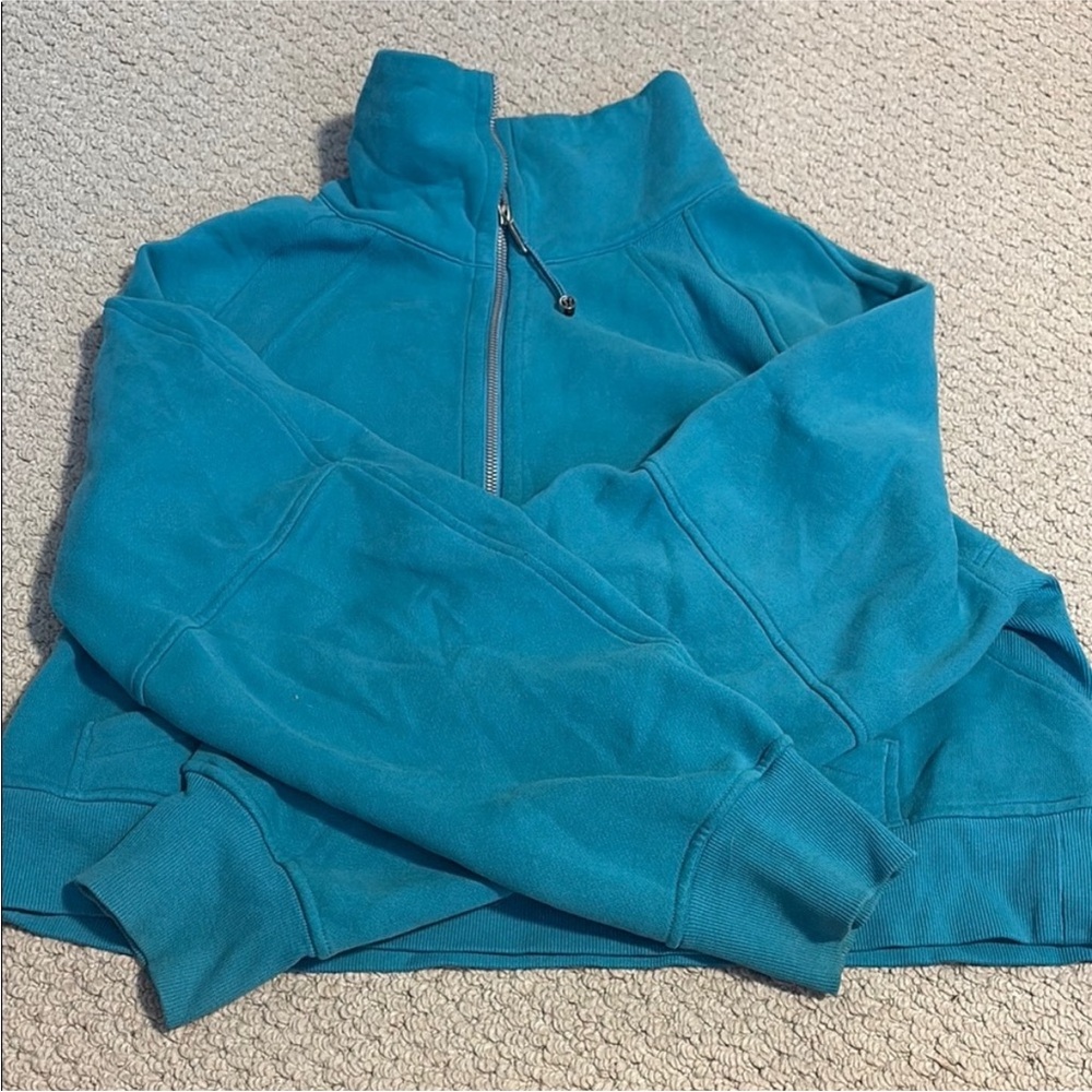Scuba funnel neck cropped quarter zip